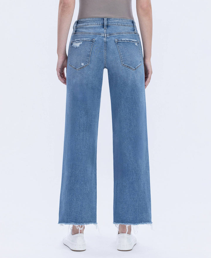 Denim - HIGH RISE MEDIUM WASH ANKLE DAD JEANS - - Cultured Cloths Apparel