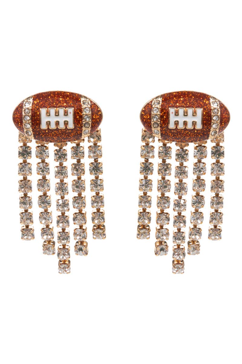 Game Day Football Linear Enamel Post Earrings