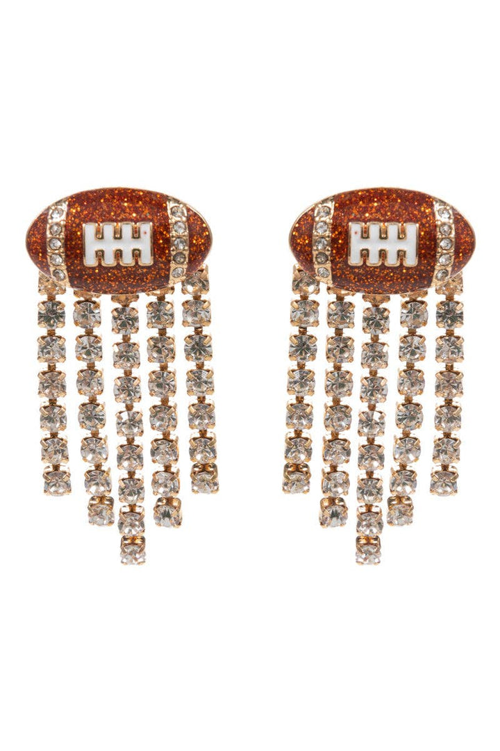 Game Day Football Linear Enamel Post Earrings