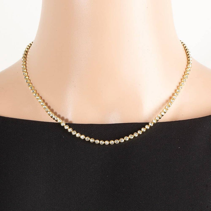 Accessories, Necklaces - Gold Dipped Cz Tennis Chain Necklace - - Cultured Cloths Apparel