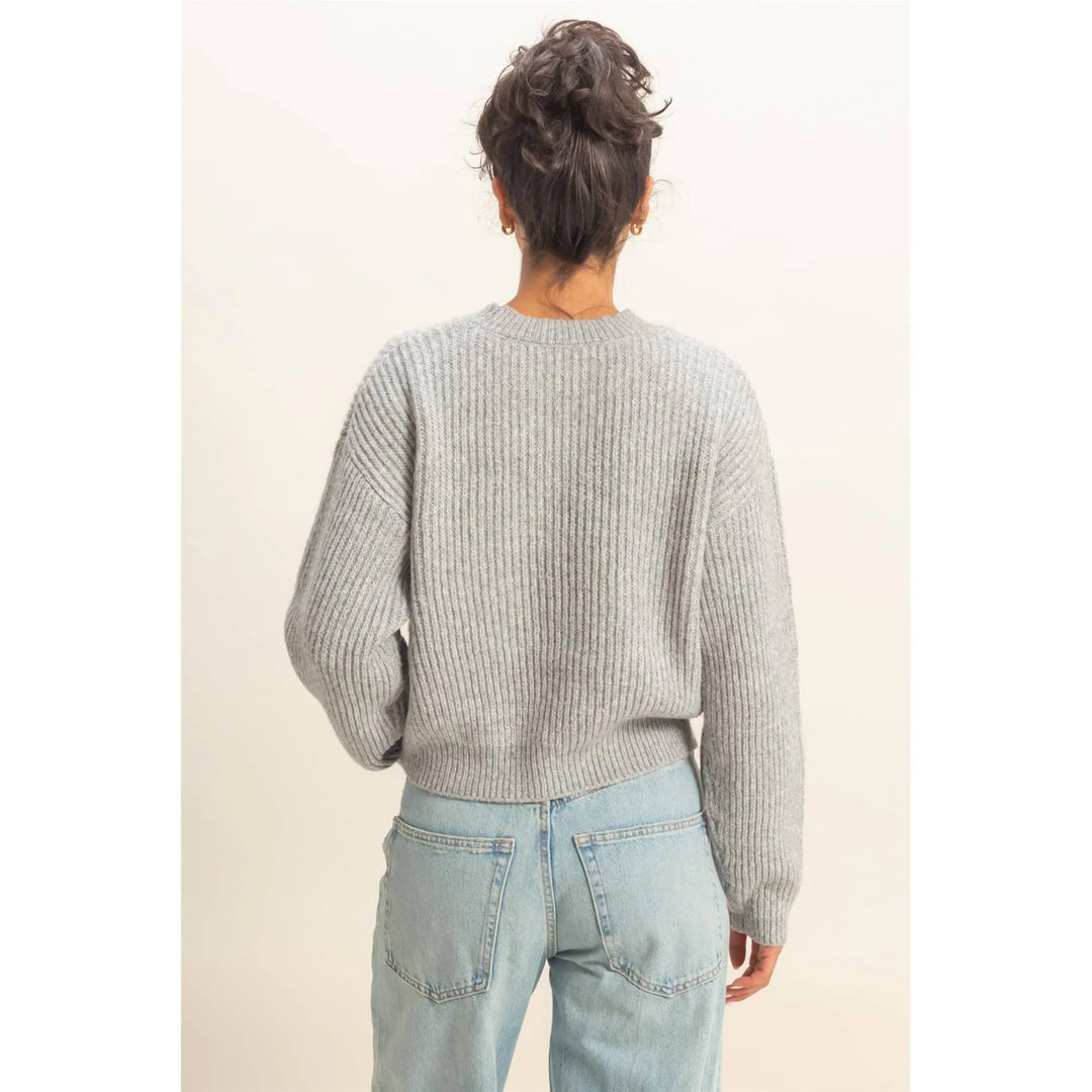 Women's Sweaters - Ribbed Crew Neck Sweater - - Cultured Cloths Apparel