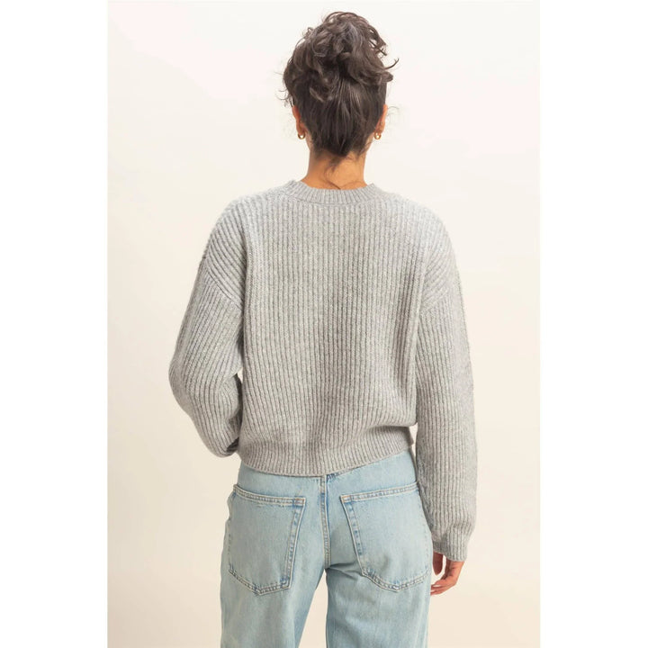 Women's Sweaters - Ribbed Crew Neck Sweater - - Cultured Cloths Apparel