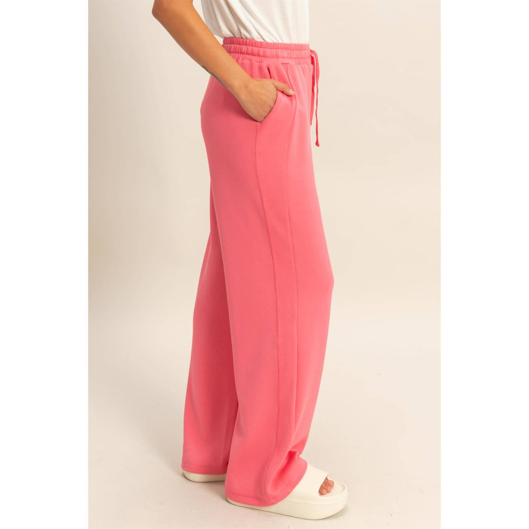 Elastic Waist Wide-Leg Pants