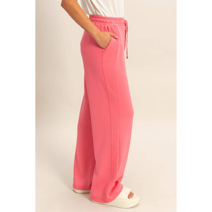 Elastic Waist Wide-Leg Pants