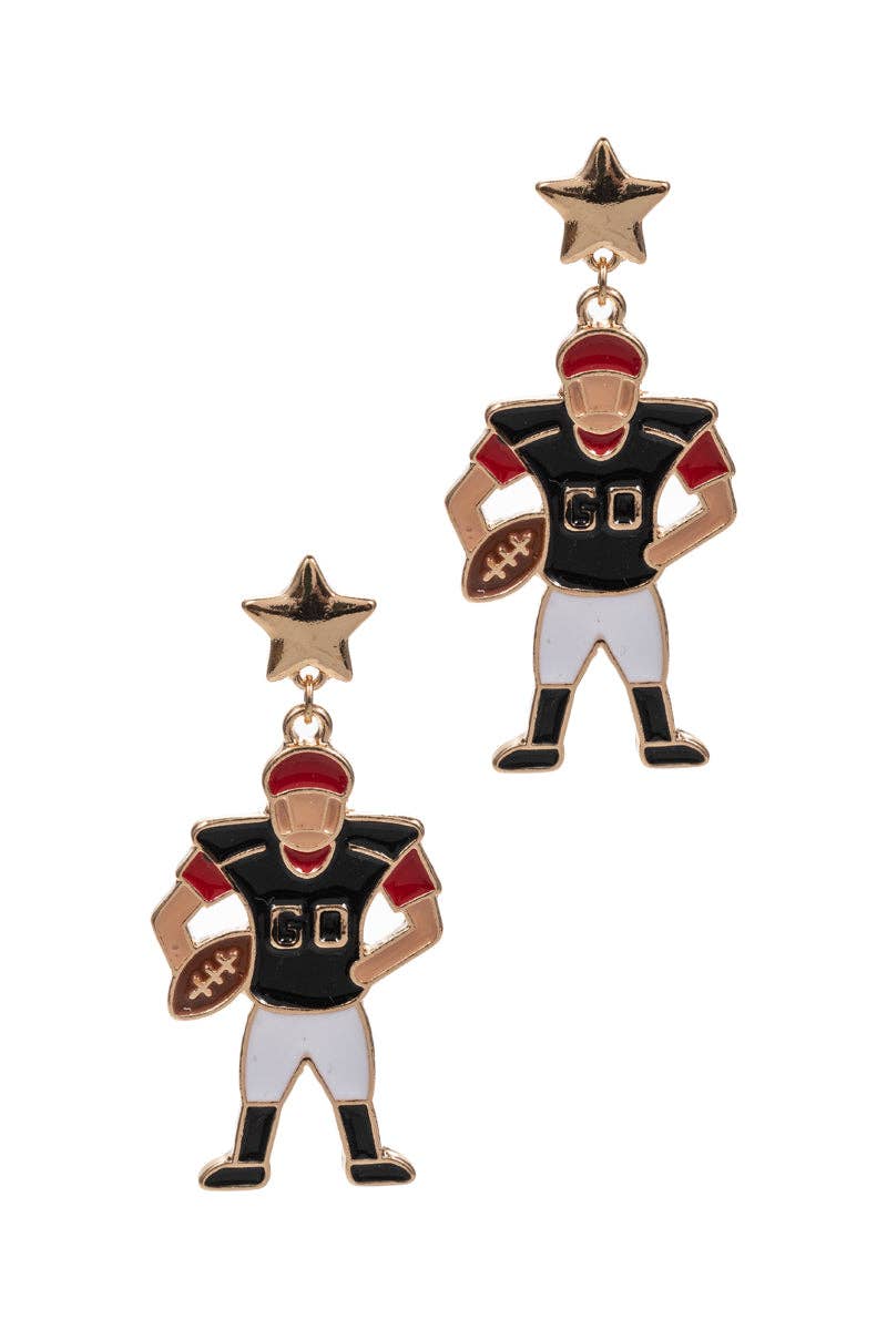 Accessories, Earrings - Game Day Football Player Enamel Post Earrings - - Cultured Cloths Apparel