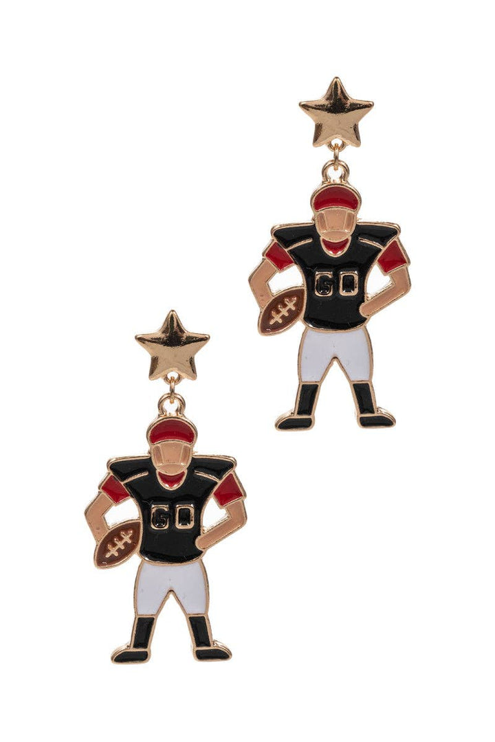 Accessories, Earrings - Game Day Football Player Enamel Post Earrings - - Cultured Cloths Apparel