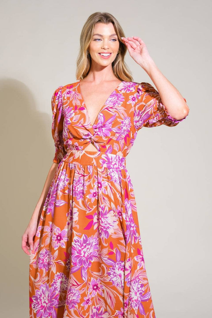 Women's Dresses - Printed woven midi dress - - Cultured Cloths Apparel