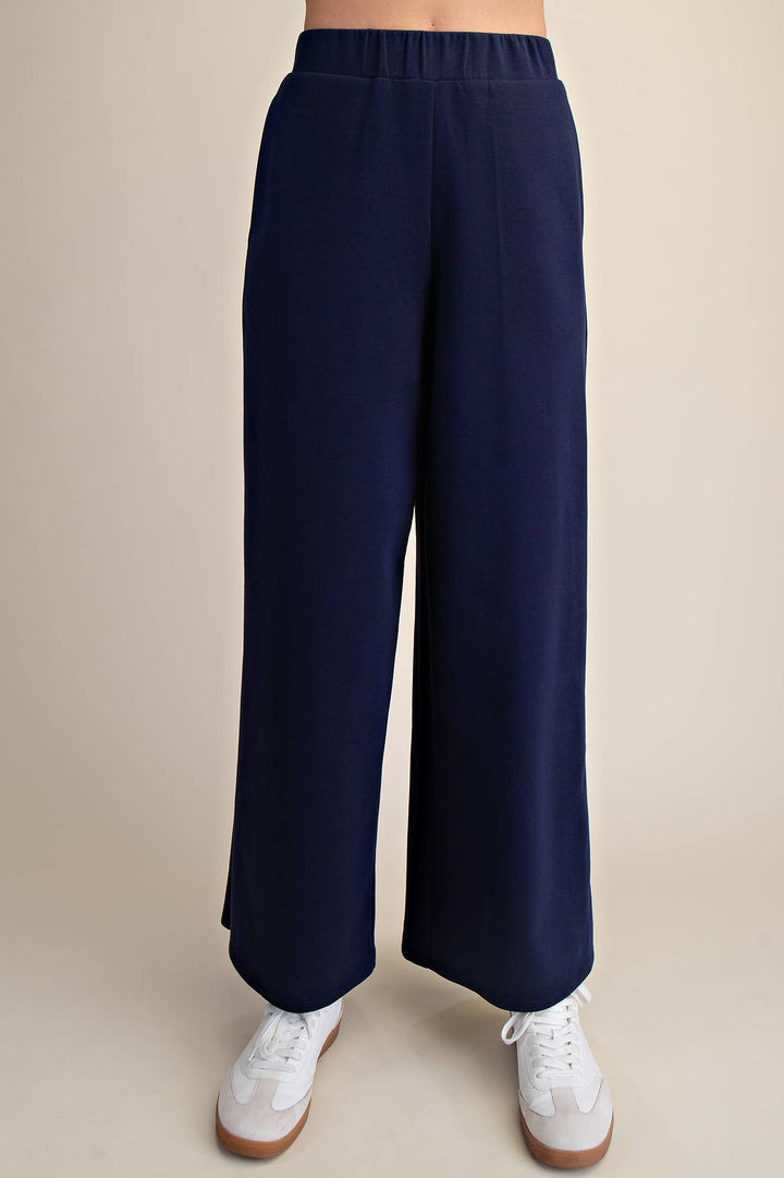 - Waist Elastic Band Wide Leg Pants - - Cultured Cloths Apparel