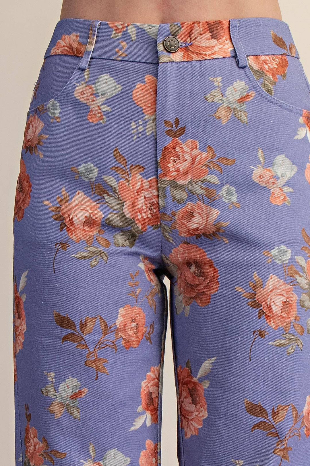 Pants - Straight Leg Floral Pants - - Cultured Cloths Apparel