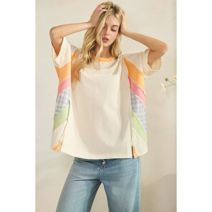 SUNSET COLORBLOCK OVERSIZED TEE