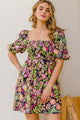 Women's Dresses - ODDI Full Size Floral Tie-Back Mini Dress -  - Cultured Cloths Apparel