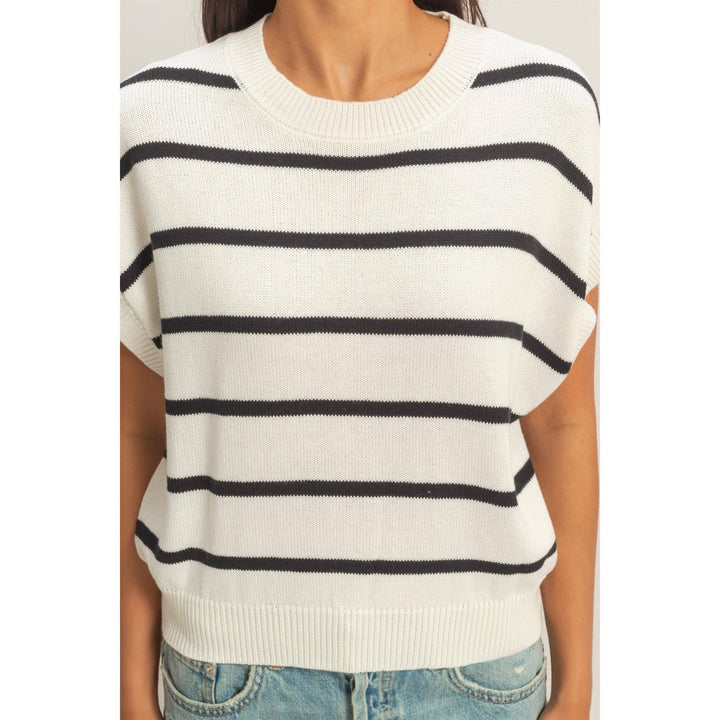 Striped Crew Neck Knit Top