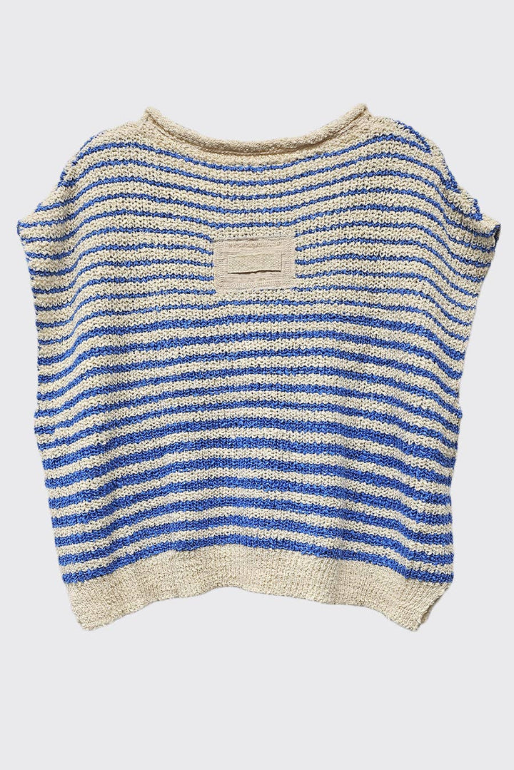- Striped Cap sleeve Slouchy Sweater - - Cultured Cloths Apparel