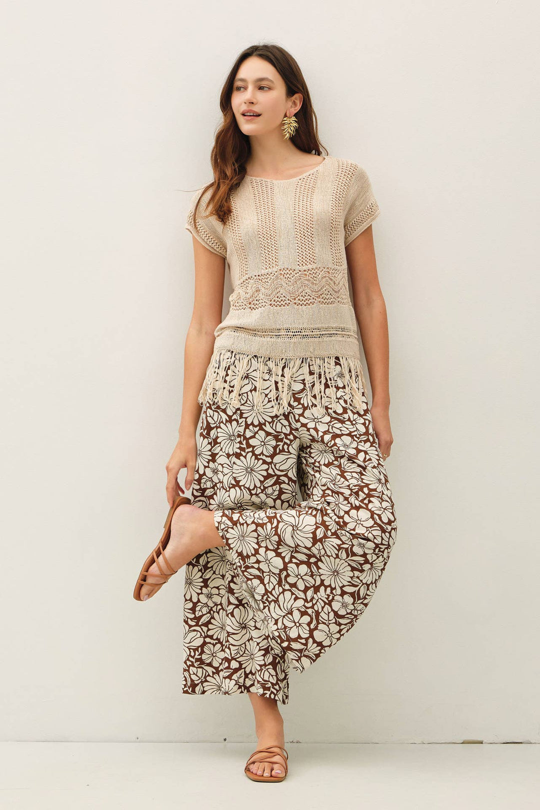 Pants - BLOOM WIDE LEG CROPPED PANTS - - Cultured Cloths Apparel