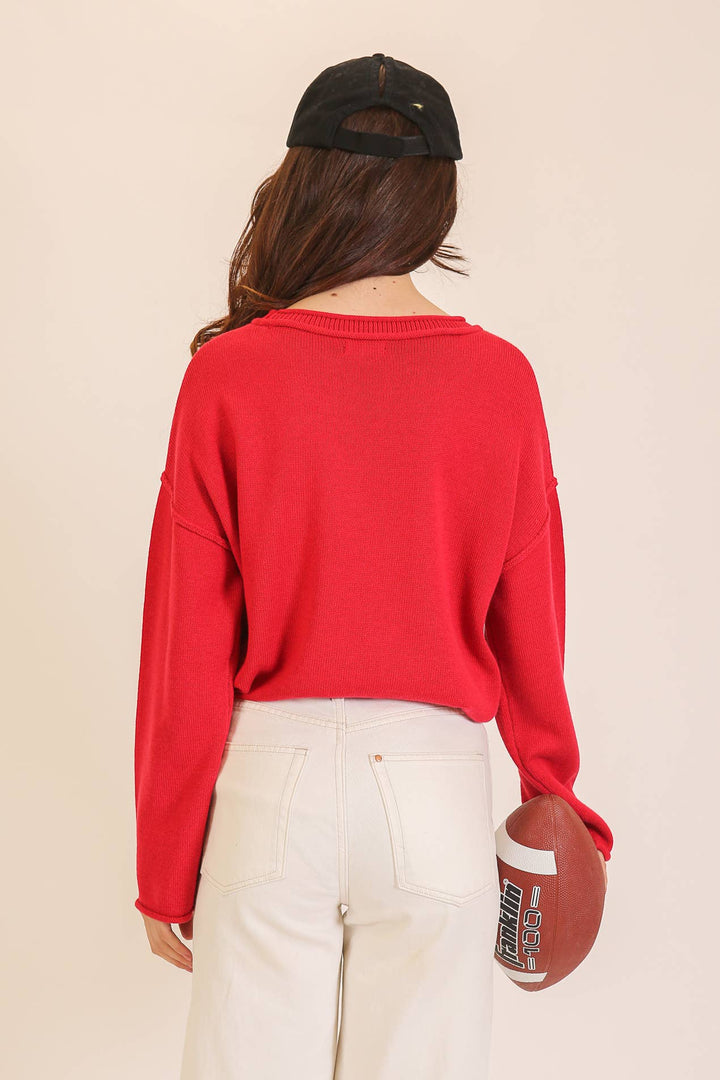 Game Day" Graphic Knit Sweater