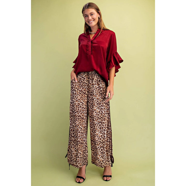 Pants - Blue Leopard Print Pants - - Cultured Cloths Apparel