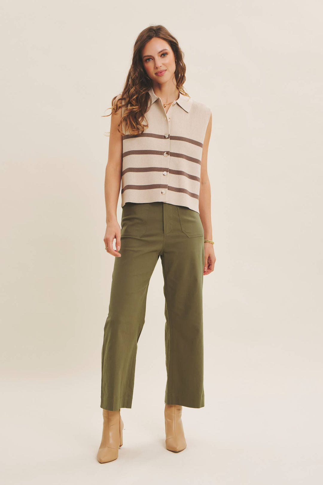 Women's Short Sleeve - ALL SEASON LAYERING VISCOSE RIB BUTTON-DOWN SWEATER VEST - - Cultured Cloths Apparel