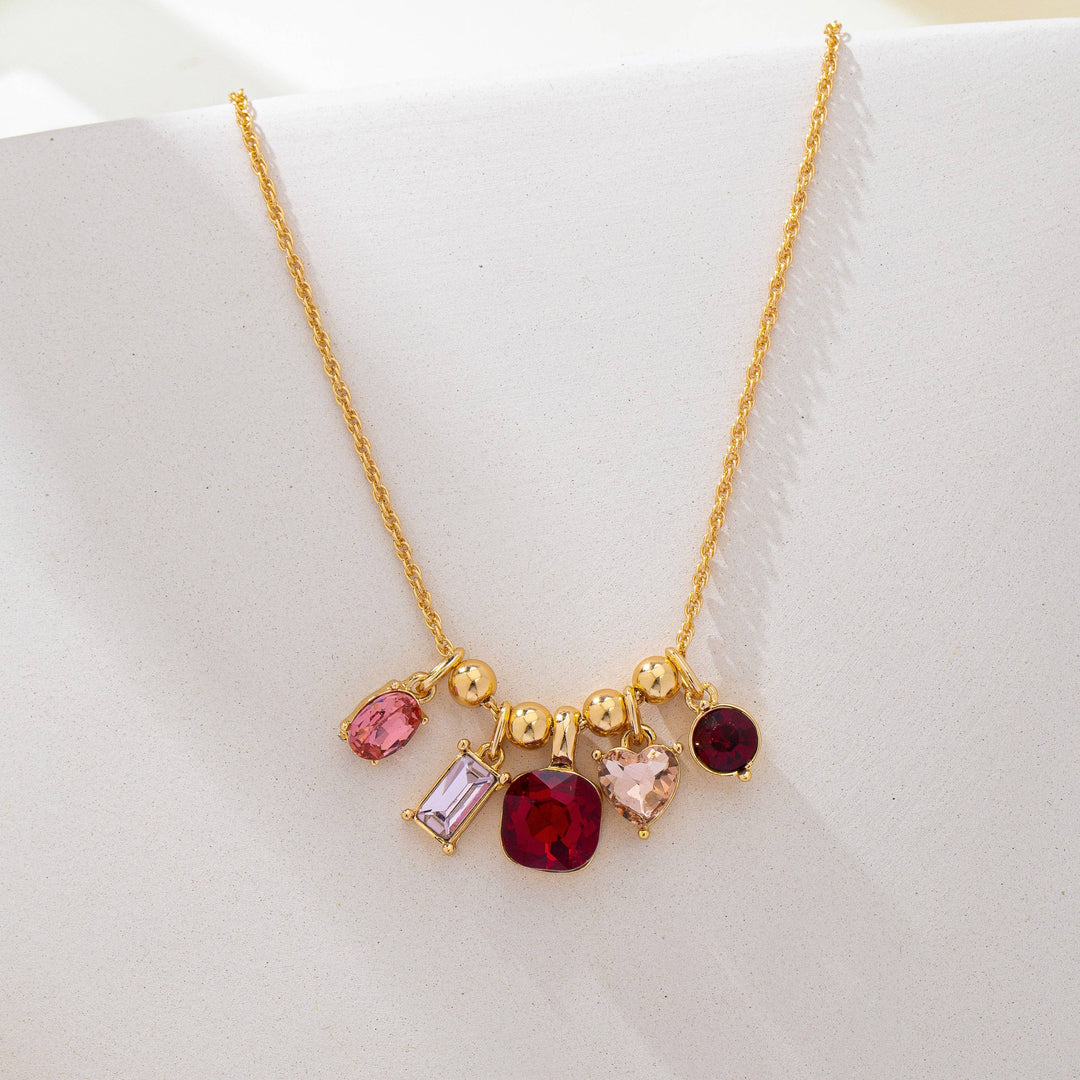Accessories, Jewelry - Multicolor Crystal Cluster Charm Pendant Necklace | 80N93296 - - Cultured Cloths Apparel