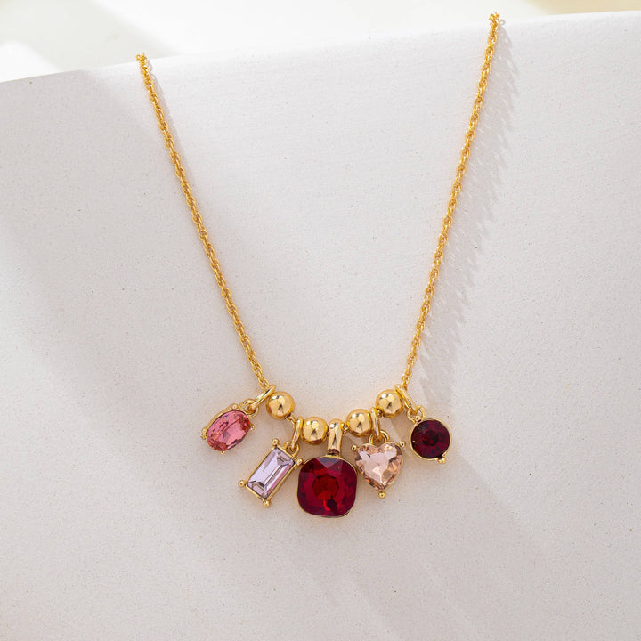 Accessories, Jewelry - Multicolor Crystal Cluster Charm Pendant Necklace | 80N93296 - - Cultured Cloths Apparel