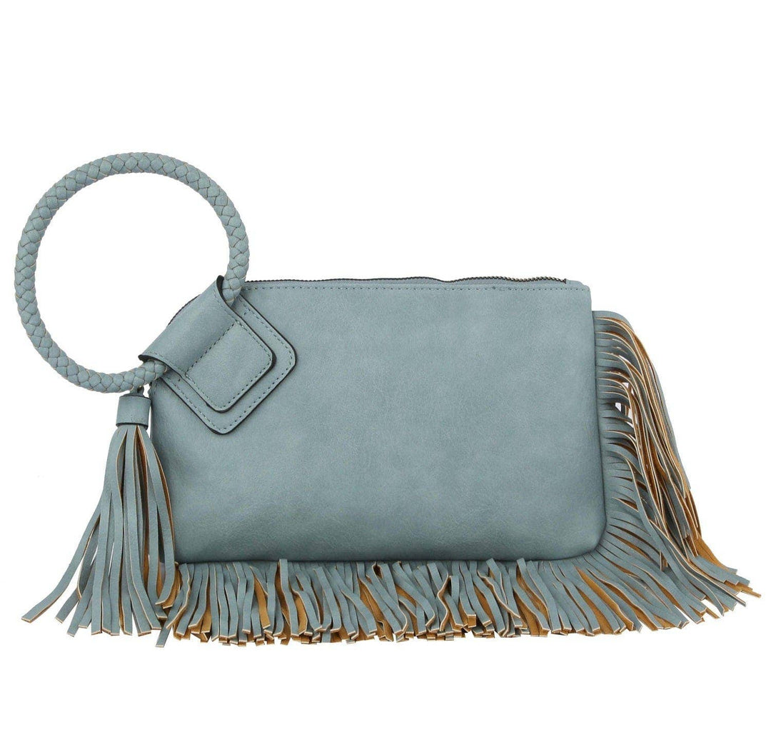 - Fringe Soft Vegan Leather Wristlet/Clutch - - Cultured Cloths Apparel