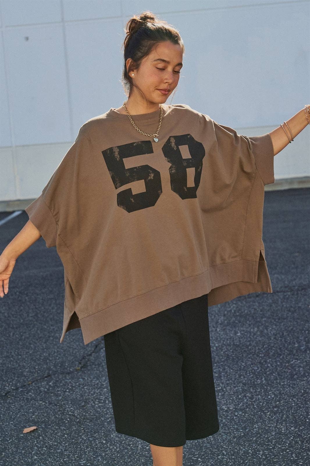Retro Graphic Oversized French Terry Top