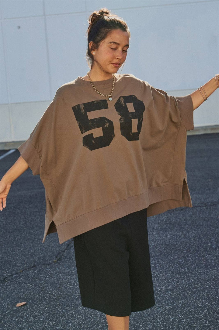 Retro Graphic Oversized French Terry Top