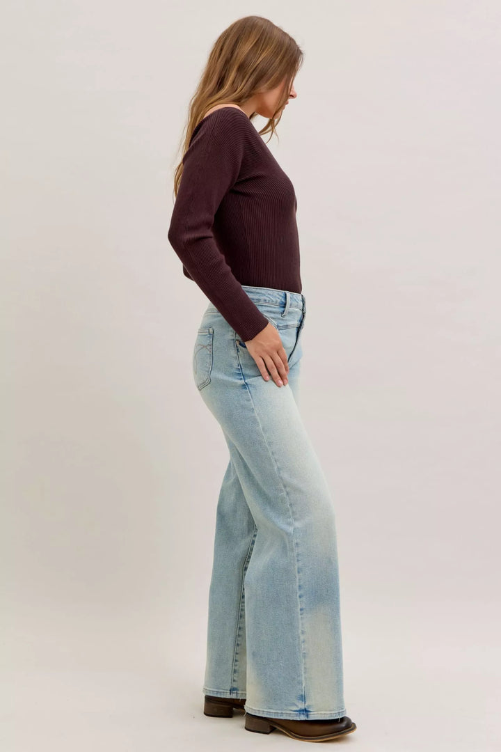 Denim - Judy Blue High Waist Column Straight Jeans - - Cultured Cloths Apparel