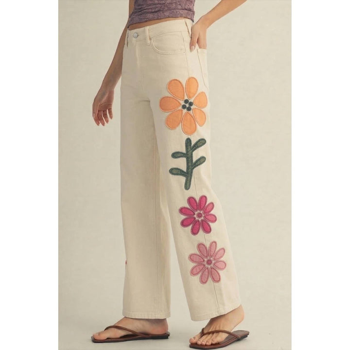 Garden Embroidered Straight Leg Denim