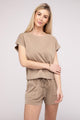 Sleepwear & Loungewear - Matching Top and Shorts Set - MOCHA BROWN - Cultured Cloths Apparel