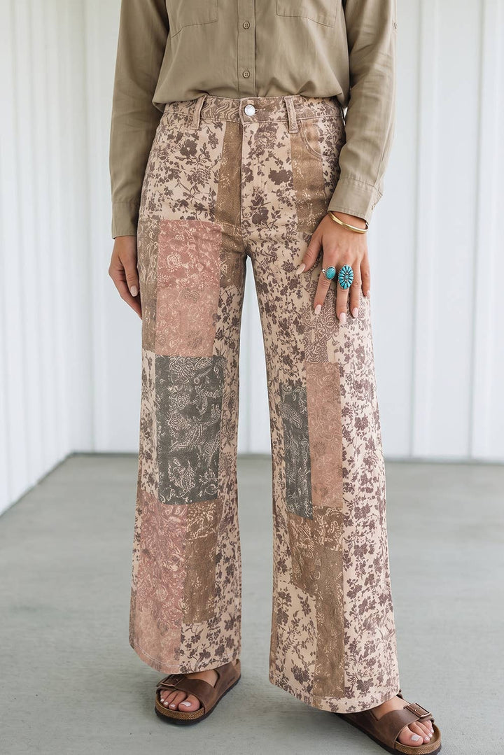 Western Floral Patchwork Straight Jeans (4-16)