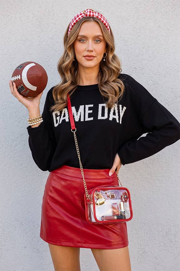Game Day" Graphic Knit Sweater