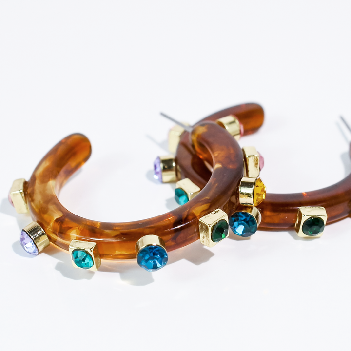 Accessories, Earrings - Candy Gem Hoop - - Cultured Cloths Apparel