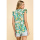 Women's Sleeveless - Floral Top with Ruffled Sleeve -  - Cultured Cloths Apparel