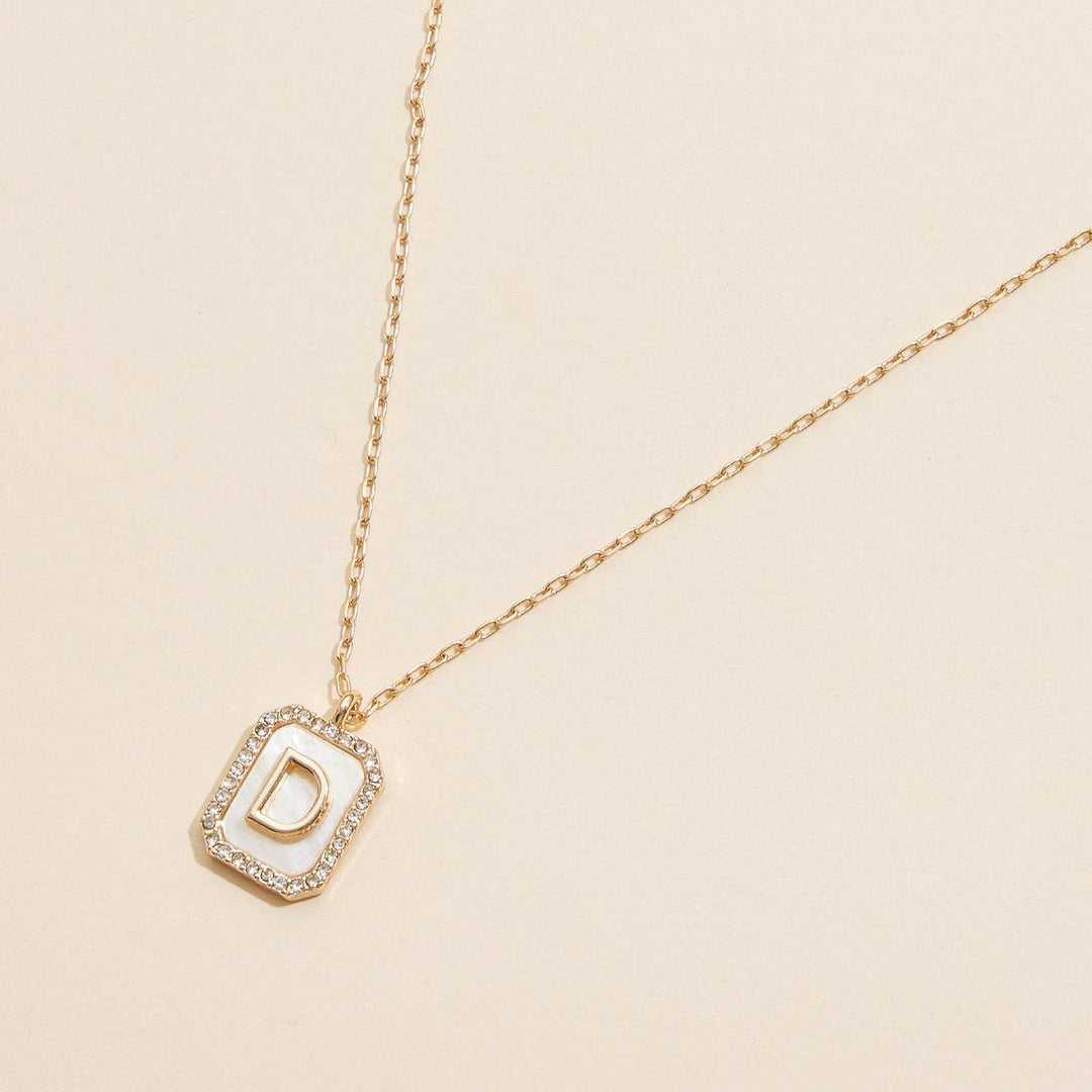 Accessories, Necklaces - Short Necklace | Initial Shell Charm - - Cultured Cloths Apparel