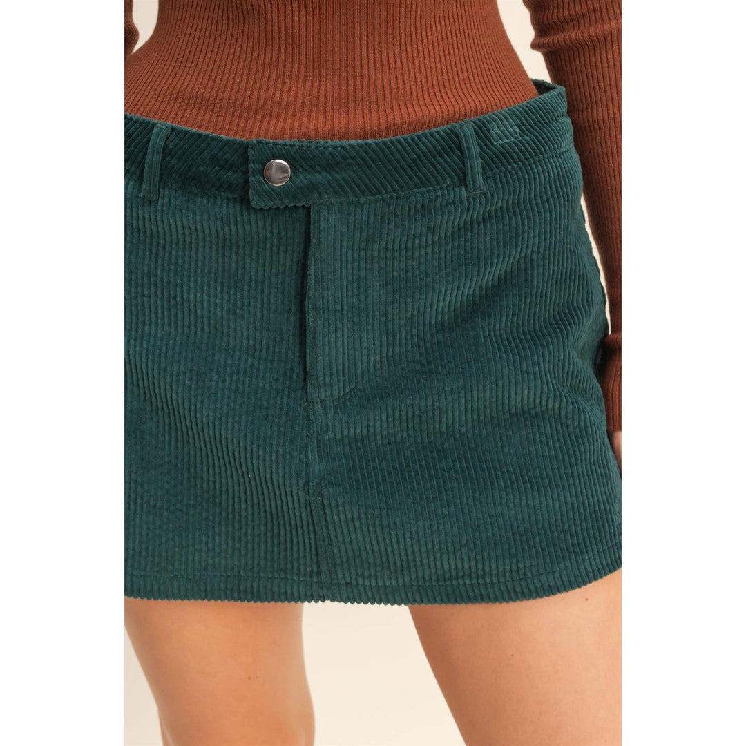 Women's Skirts - Flirty Corduroy Mid Waist Mini Skort - - Cultured Cloths Apparel