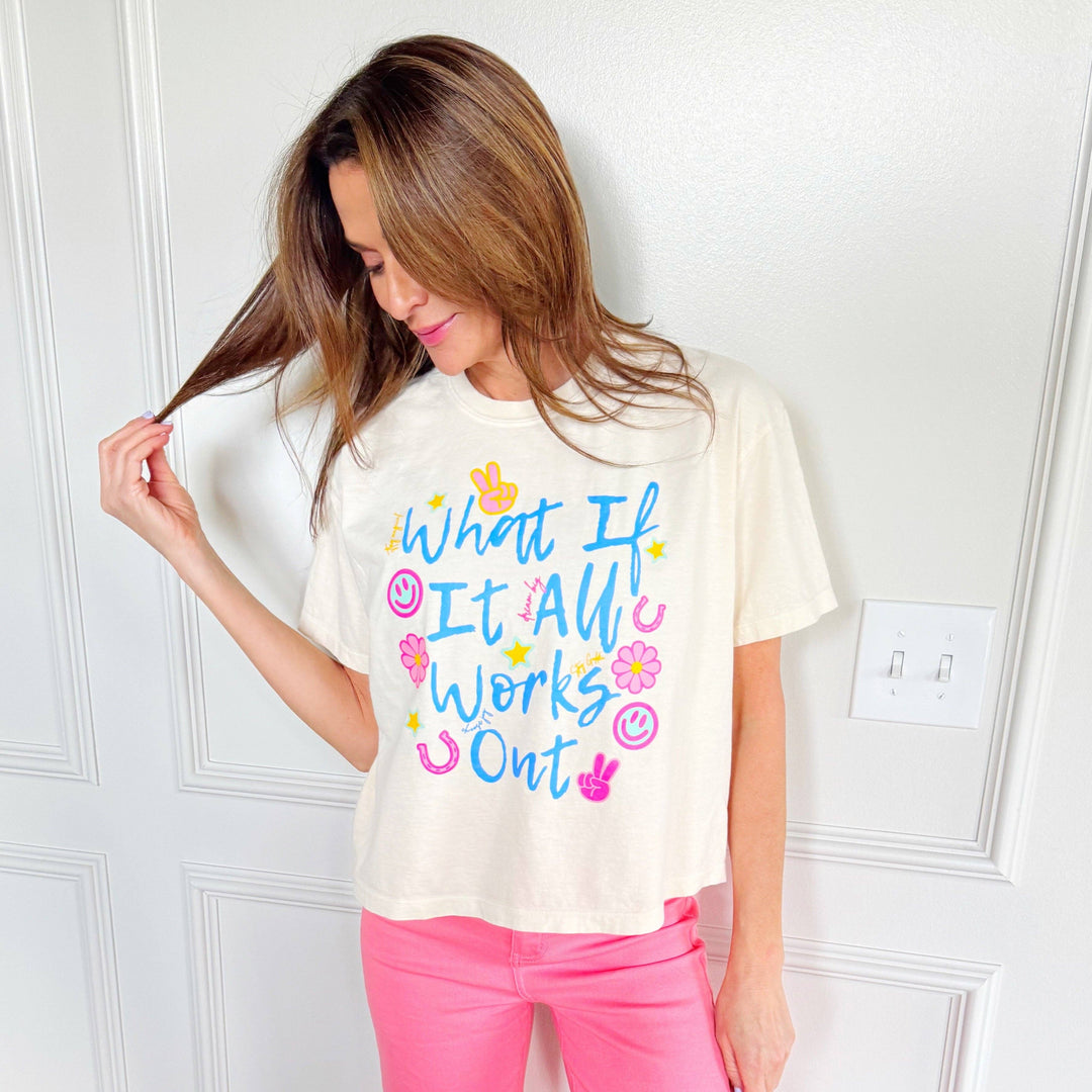 Graphic T-Shirts - What If It All Works Out Cropped Tee - - Cultured Cloths Apparel