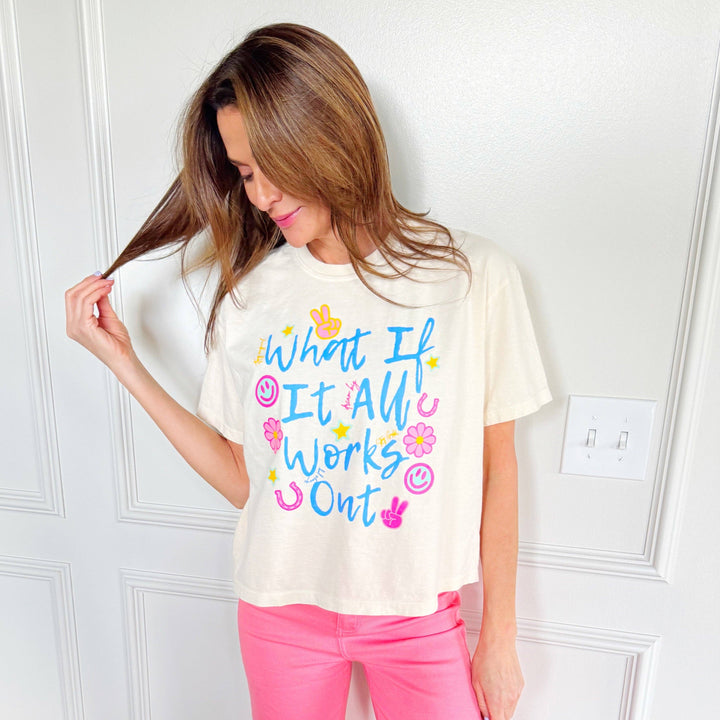 Graphic T-Shirts - What If It All Works Out Cropped Tee - - Cultured Cloths Apparel