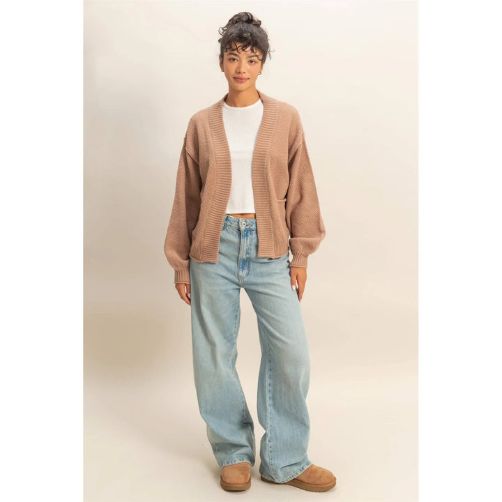 Outerwear - Oversized Textued Knit Cardigan Sweater - - Cultured Cloths Apparel