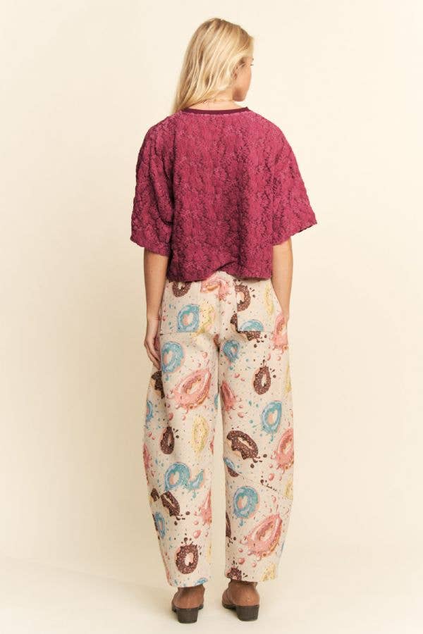 BOXY FLORAL LACE KNIT TOP
