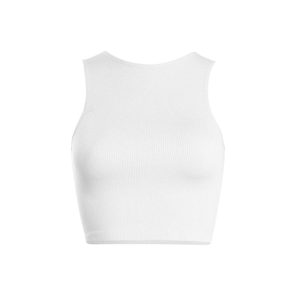 Athleisure - Thick Rib Crop Tank - White - Cultured Cloths Apparel