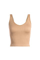 Athleisure - Thick Rib V-Neck Sleeveless Tank Top - M. Nude - Cultured Cloths Apparel