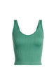 Athleisure - Thick Rib V-Neck Sleeveless Tank Top - Dark Green - Cultured Cloths Apparel