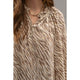 Women's Long Sleeve - Zebra Gold Speckled Blouse -  - Cultured Cloths Apparel