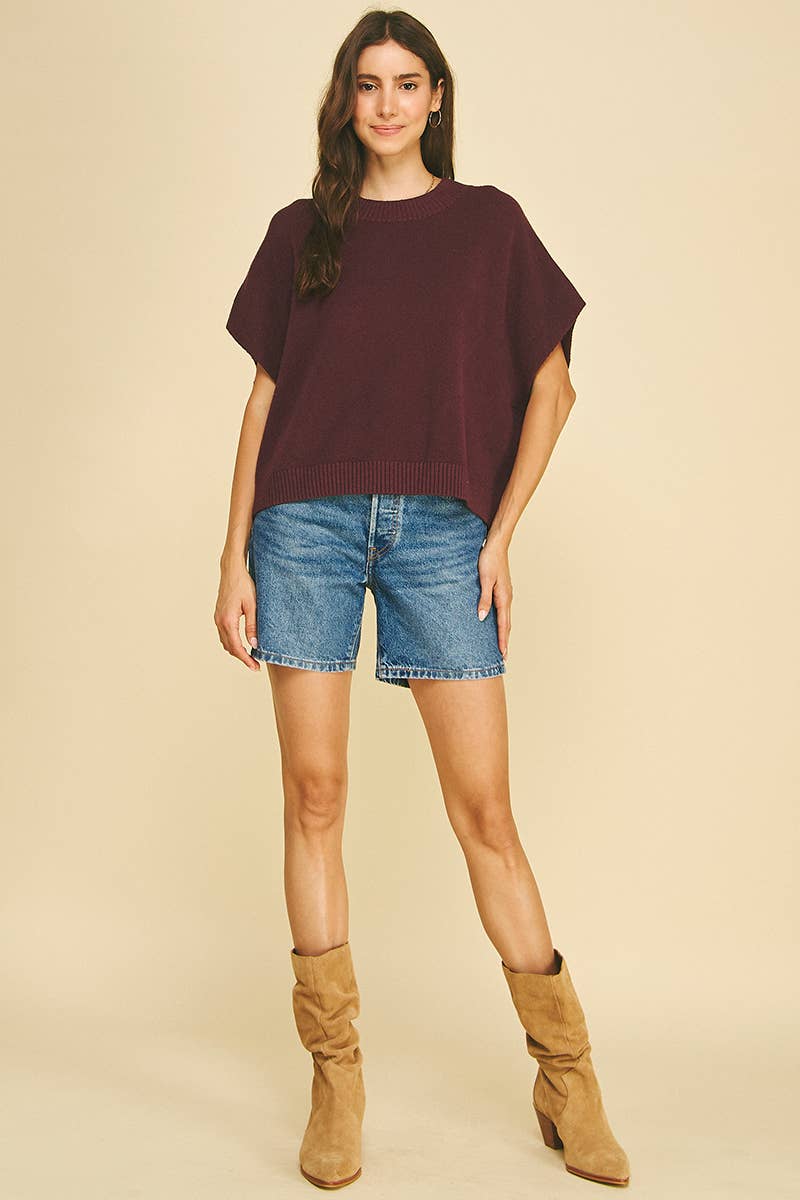 DROPPED SHOULDER SWEATER TOP
