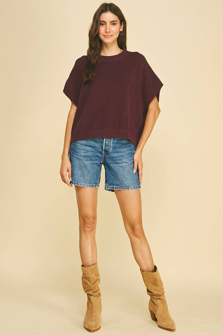 DROPPED SHOULDER SWEATER TOP