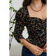 Women's 3/4 Sleeve - Sweetheart 3/4 Sleeve Floral Top -  - Cultured Cloths Apparel