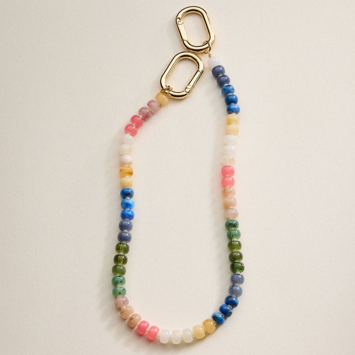 Accessories, Key Chains - Colorful Beaded Bag Charm | Gold Clasp Trendy Accessory - - Cultured Cloths Apparel