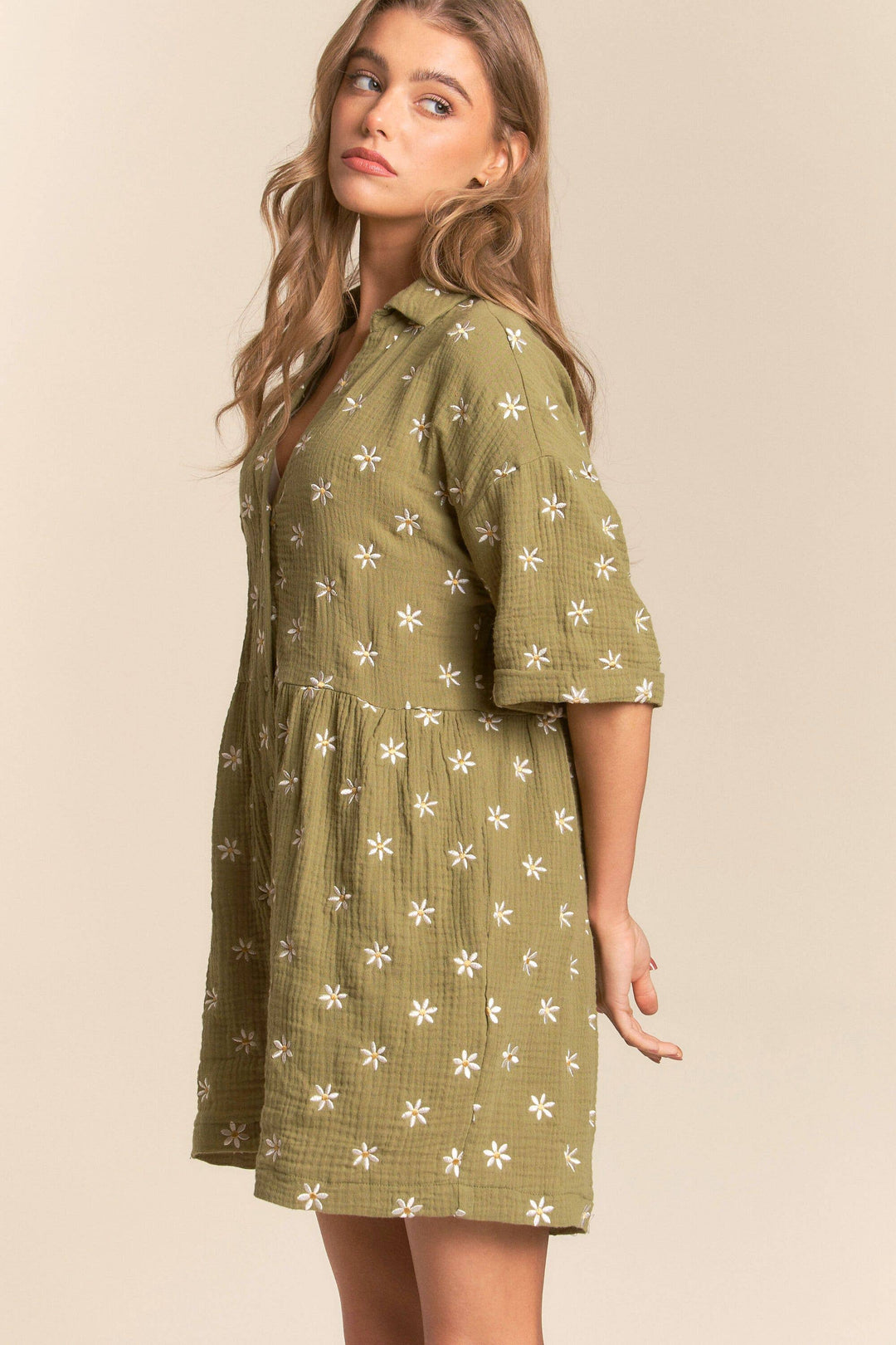 Women's Rompers - Flower Fields Gauze Romper - L - Cultured Cloths Apparel