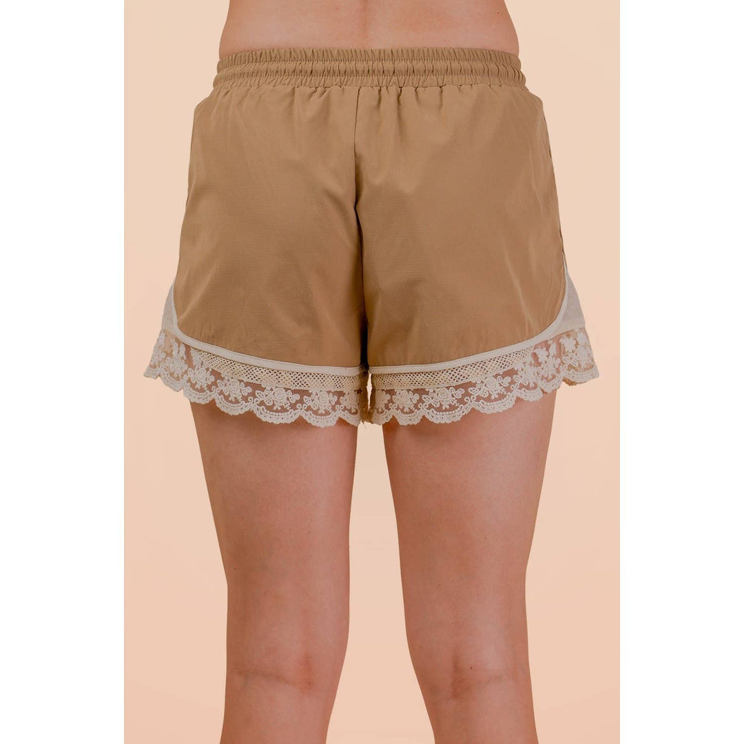 Shorts - Lace Trim Activewear Shorts - - Cultured Cloths Apparel