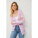 Outerwear - Cotton Blend Knit Open Front Cardigan - Lilac - Cultured Cloths Apparel